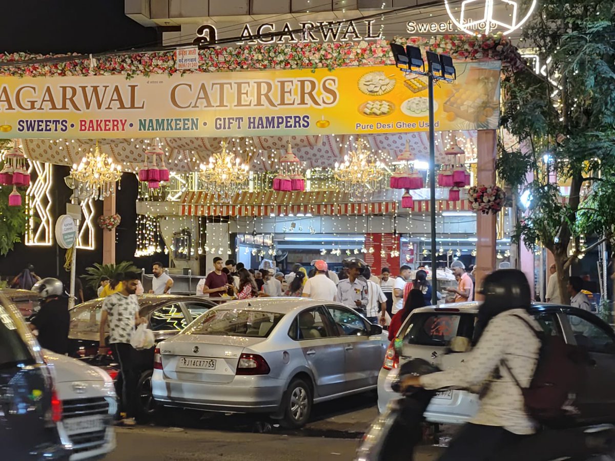 Puneet_183's tweet photo. I don’t want to sound like a spoilsport this festive season, but things don’t look good. Jewellery stores are empty not a single car in parking on Dhanteras, the biggest sales day of the year. This might just be the dullest Diwali I’ve seen.  

There’s no enthusiasm around. People aren’t unhappy; they just don’t have enough money to spend. Yes, homes are lit up and festivities are on, but only at the bare minimum. The cheer and energy of past Diwalis are clearly missing.  

Even popular sweet shops in Jaipur, where you once waited over an hour for your turn, are half-empty. Customers are fewer and buying much less.  

No matter how much we talk about GST cuts or reviving consumption, it doesn’t seem to be showing up yet. Let’s see how this quarter plays out — still hoping for a turnaround.