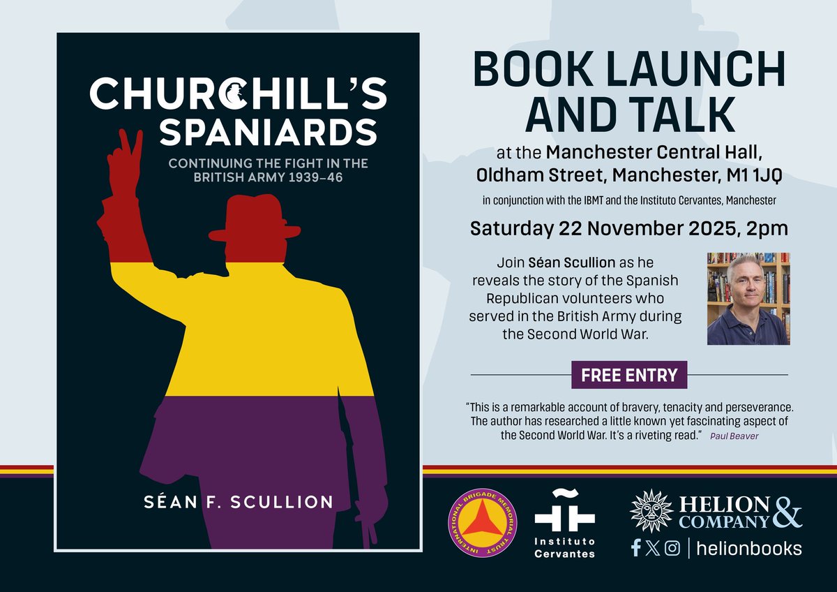 IBGtrManchester's tweet image. Save the date to hear book author Sean Scullion in Manchester, talking about Spanish fighters who fought with British forces against fascism in the Second World War.@IBMT_SCW @IBGtrManchester