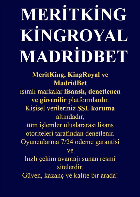 🎰 MeritKing, KingRoyal ve MadridBet: Güvenli, lisanslı ve denetlenen platformlar! 🔒
⚖️ 7/24 ödeme garantisi, hızlı çekim ve SSL koruma!
🎉 Kaliteli eğlence sizi bekliyor!

#MeritKing #KingRoyal #MadridBet #GüvenliOyun #HızlıÇekim