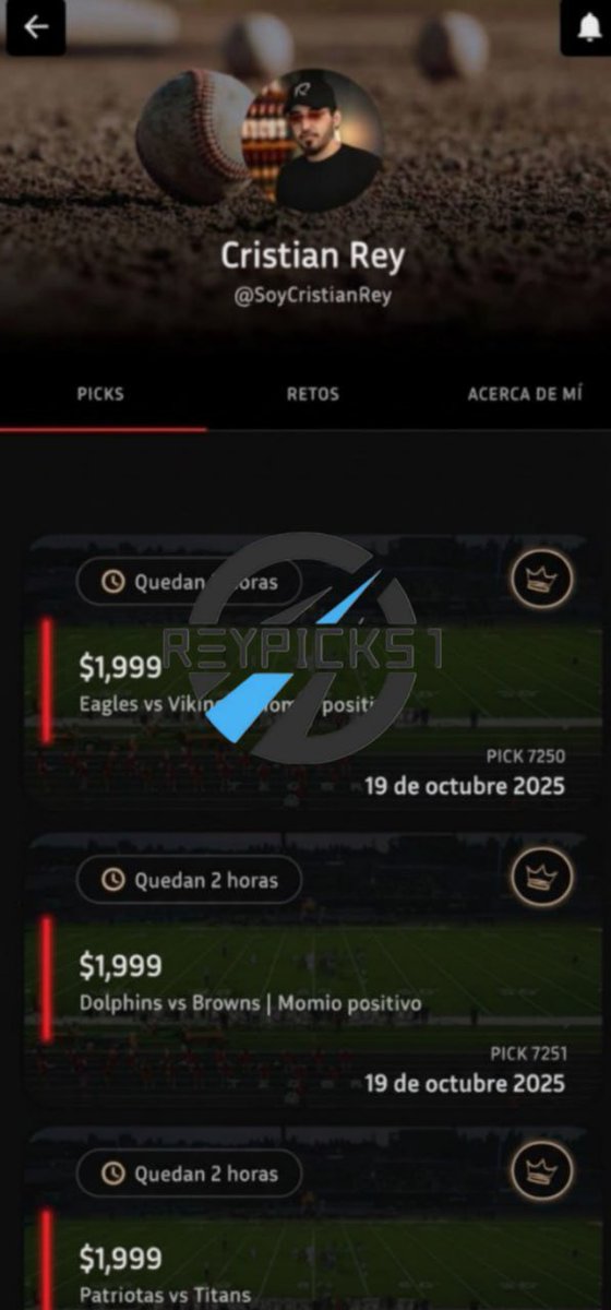 reypicks1up's tweet photo. 💥 REGALO EXCLUSIVO DE CRISTIAN REY 👑🔥

Voy a REGALAR LAS 3 JUGADAS DE CRISTIAN REY con un VALOR DE +$6,000 MXN 💰
Solo para los que dejen su ME GUSTA ❤️, RT 🔁 y ME SIGAN 👣 😎

📩 Estarán disponibles AQUÍ: https://t.co/yh6834NIsv
Chequen su DM https://t.co/vPKMYM8DqB