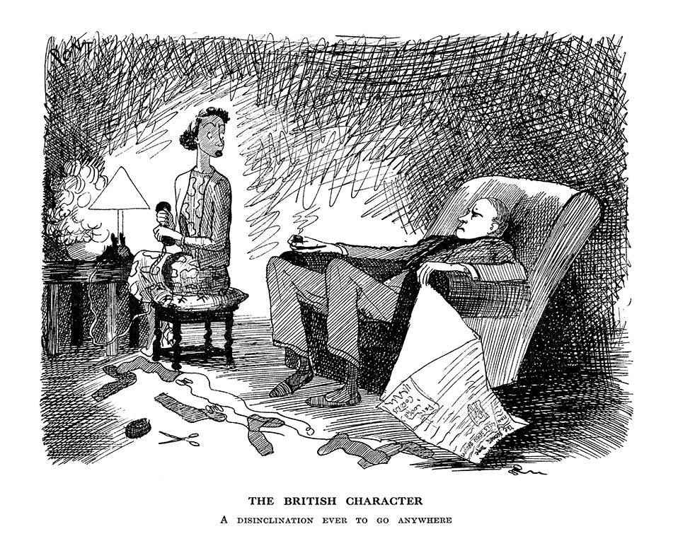 PontWorld's tweet image. #PONT nails it again, from 2 February 1938: THE BRITISH CHARACTER - A DISINCLINATION TO GO ANYWHERE #sociable #goingout #stayingin