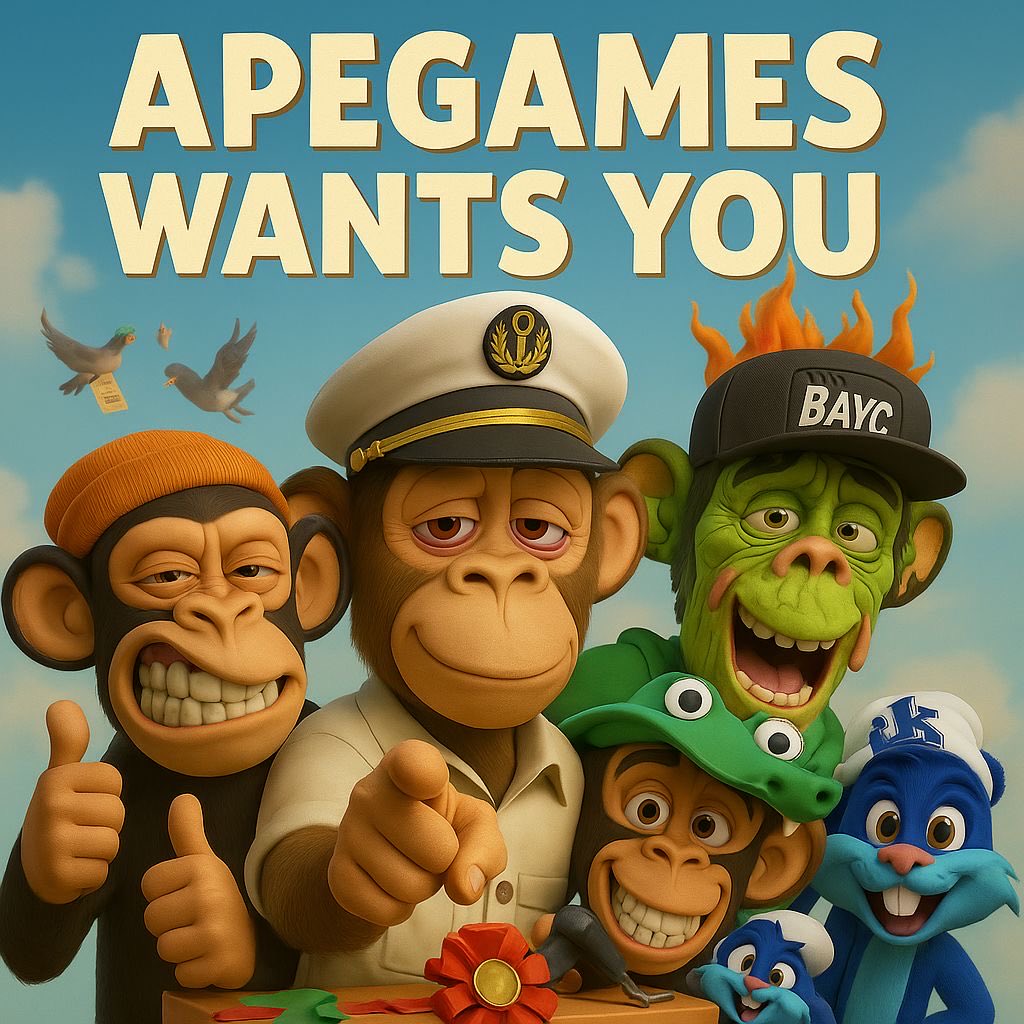 ApeGames (@goapegames) on Twitter photo ApeGames Wants YOU! 🦍
Vegas isn’t built by chance, it’s built by you.  We’re calling on the community to join the crew and help make ApeGames Vegas legendary! 🦾
We need volunteers for:
✅ Set-Up
✅ Registration Table
✅ Game Officials
✅ Tear-Down / Cleanup
Want to be part ApeGames Wants YOU! 🦍
Vegas isn’t built by chance, it’s built by you.  We’re calling on the community to join the crew and help make ApeGames Vegas legendary! 🦾
We need volunteers for:
✅ Set-Up
✅ Registration Table
✅ Game Officials
✅ Tear-Down / Cleanup
Want to be part