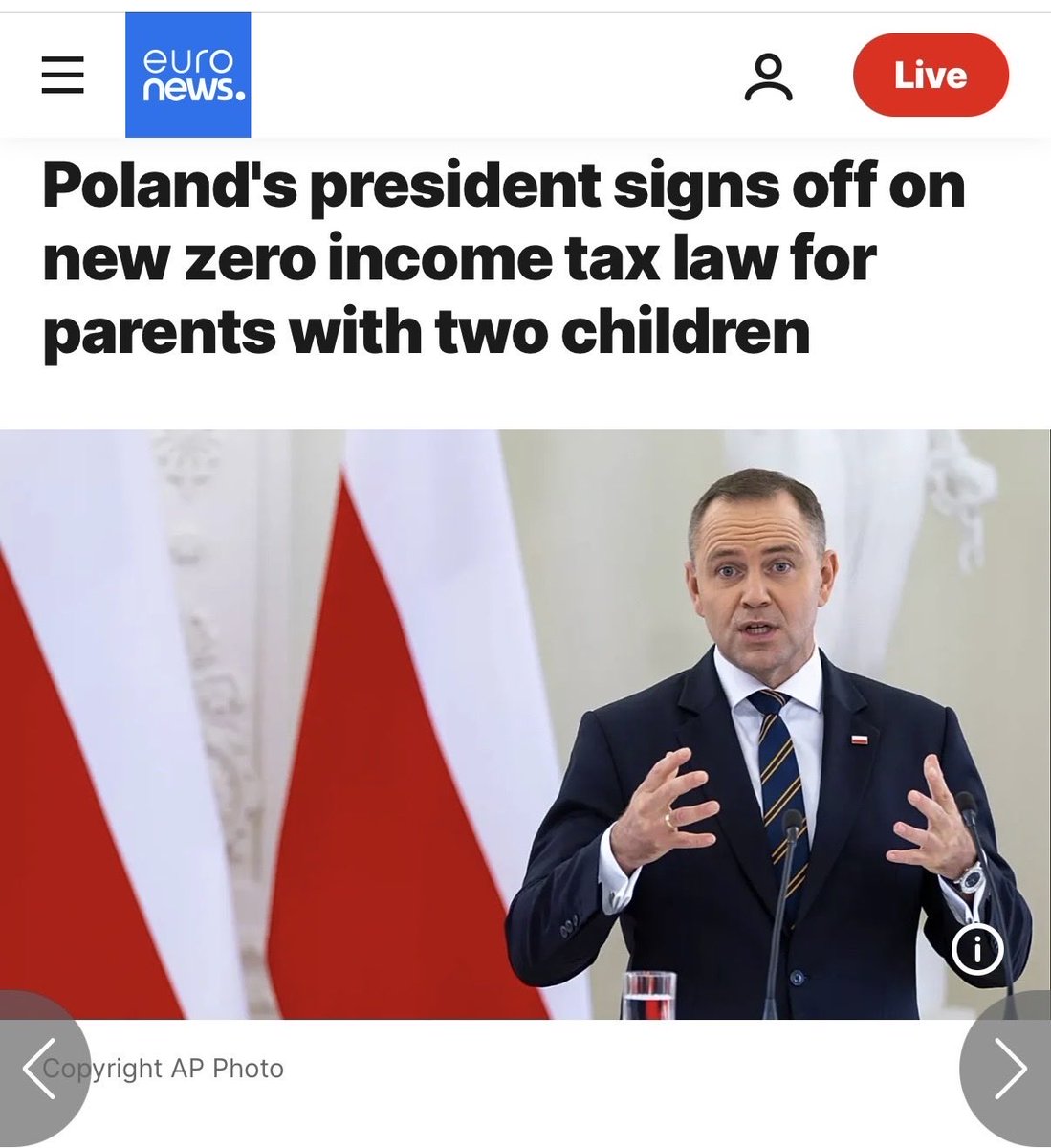 AlfG86's tweet photo. Dette burde Oljefondet gått til. Polen innfører null inntektsskatt (opp til ca 380k), for dem med to barn eller mer. https://t.co/OtDpf0Cn7U