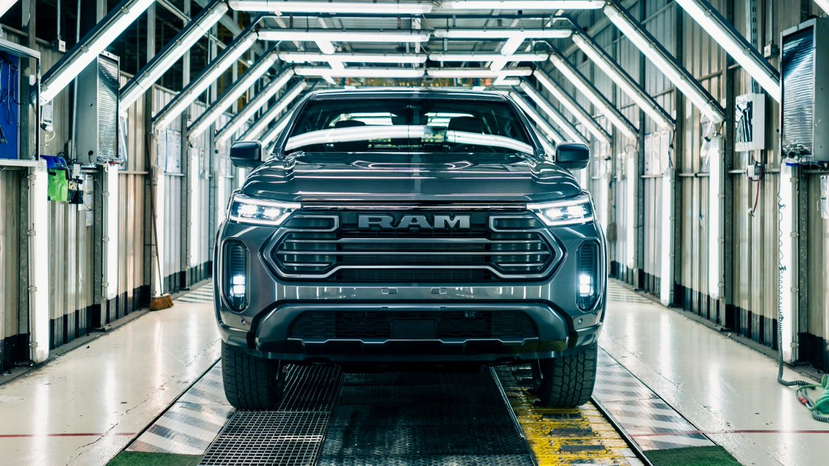 KingOfMopar1's tweet photo. The first 2027 Ram Dakota Warlock has officially rolled off the production line at Stellantis’ Córdoba Industrial Complex in Argentina, marking a major milestone for Ram’s expansion in South America.

Set to launch in Argentina this November and in Brazil by February 2026, the all-new Dakota will be offered in Big Horn, Laramie, Laramie Night Edition, and the off-road-focused Warlock trim, the first variant to enter production.