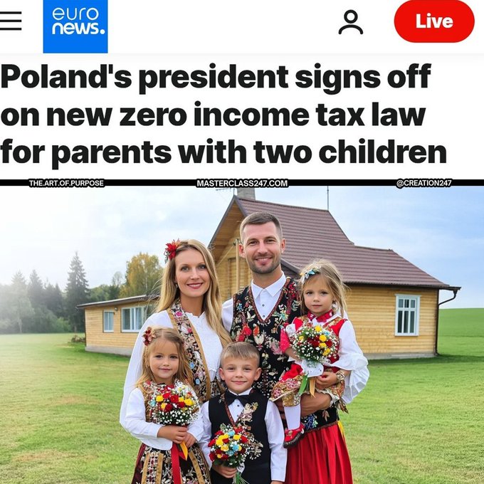 Victor O'Brian's Hungary did this, but birth rates have barely changed. 

When will the countries understand that it is actually Gynocentrism and the Nuclear Family cause low birth rates ? 

Only by abolishing them may we increase the  birth rates.