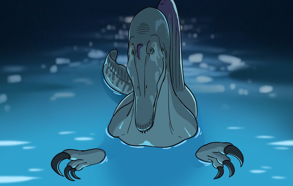 GaloisDY's tweet image. 헤엄치는 스피노사우루스를 그림 (레제 ver.)

#spinosaurus #paleoart #reze #chainsawman