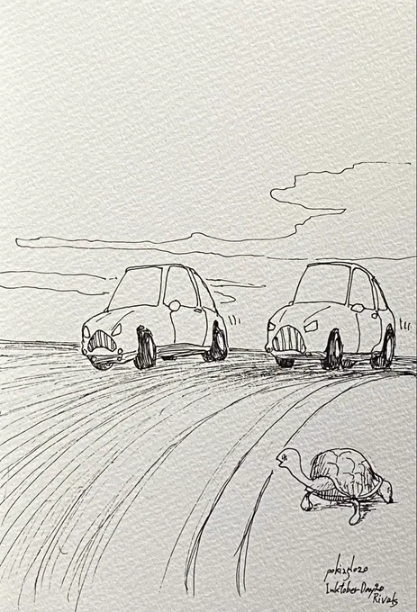 #inktober #inktober2025
#inktober2025day20
#インクトーバー 
DAY20: Rivals/ライバル 