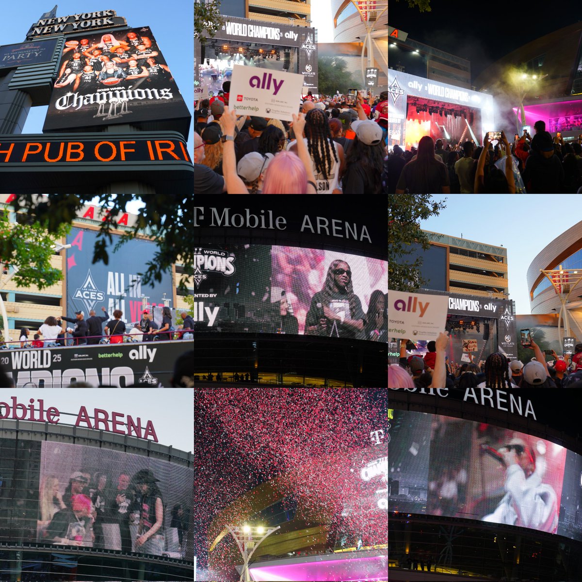 RodWash1's tweet photo. Las Vegas Aces ChampionshipParade Captures Congratulations @LVAces @TMobileArena @LasVegasLocally @WNBA #celebrate #Vegas #parade #event #basketball #sports #art #passion https://t.co/h0s55XWger