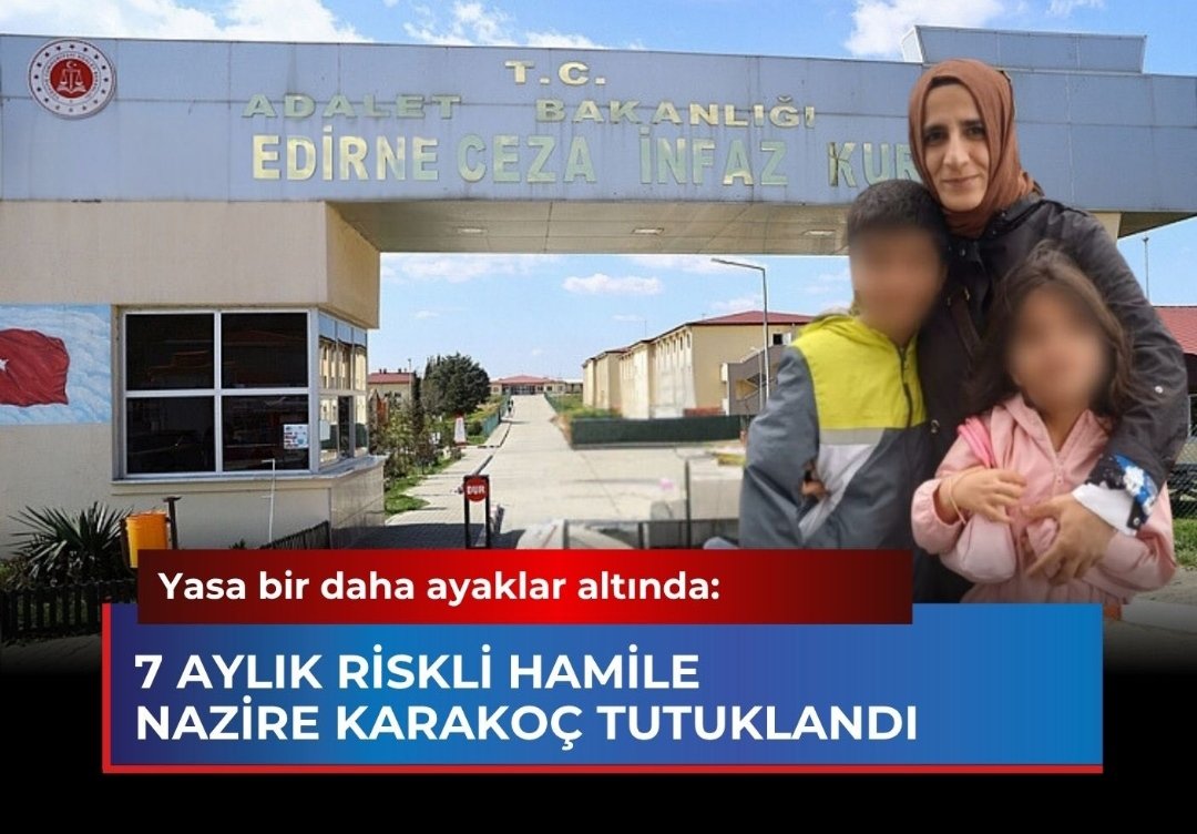EDİRNE CEZAEVİ HAMİLE VE BEBEKLİ ANNELERLE DOLDU. 

7 aylık riskli hamilelik süreci yaşayan Nazife Karakoç, tutuklanarak Edirne L Tipi Kadın Cezaevi’ne konuldu.

 Karakoç’un 6 ve 8 yaşlarındaki iki çocuğu, baba da cezaevinde olduğu için teyzeye teslim edildi.

Kıbrıs