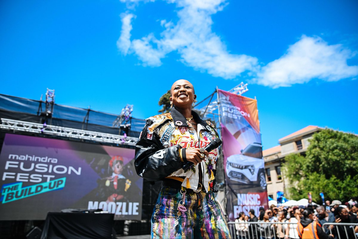 Mahindra_SA's tweet photo. Your favourite host, Moozlie absolutely rocked the stage at #MahindraFusionFest: The Build-up event at UCT! She'll be bringing the same energy to Fusion Fest on 7 March 2026! We're counting already ⏰.​
​
#DiscoverTheX https://t.co/7L1RzjyQeC