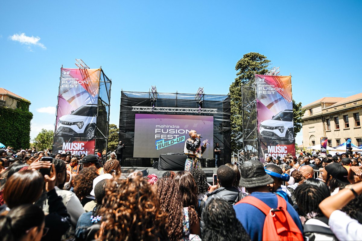 Mahindra_SA's tweet photo. Your favourite host, Moozlie absolutely rocked the stage at #MahindraFusionFest: The Build-up event at UCT! She'll be bringing the same energy to Fusion Fest on 7 March 2026! We're counting already ⏰.​
​
#DiscoverTheX https://t.co/7L1RzjyQeC