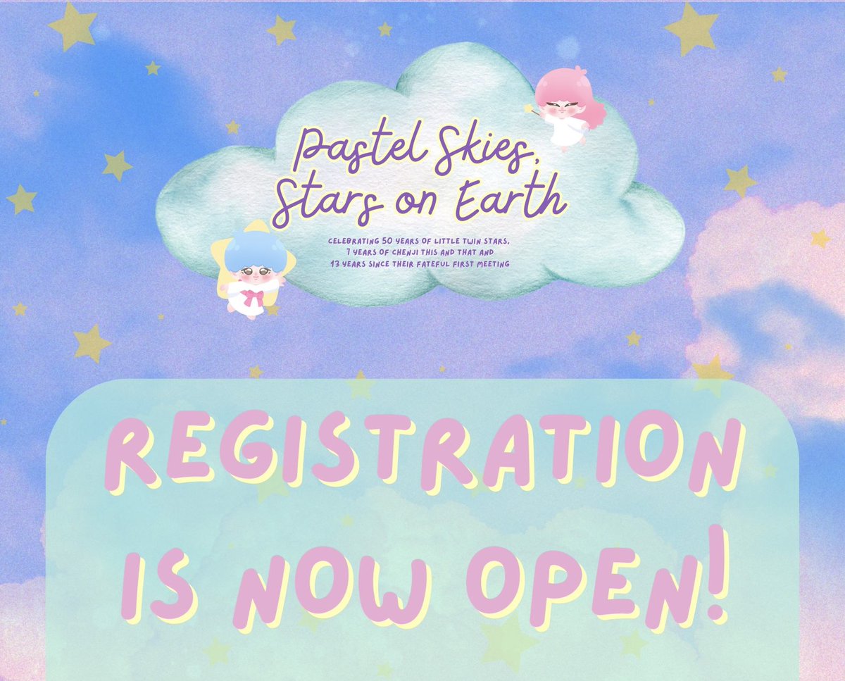 lele_jiejie's tweet image. 𝙋𝙖𝙨𝙩𝙚𝙡 𝙎𝙠𝙞𝙚𝙨, 𝙎𝙩𝙖𝙧𝙨 𝙤𝙣 𝙀𝙖𝙧𝙩𝙝 🌟
𝒶𝓃 𝓁𝓉𝓈 𝓍 𝒸𝒽𝑒𝓃𝒿𝒾 𝒸𝓈𝑒 ✨

RSVP here: forms.gle/kkDWEvBvAxXmnw…

We hope to see you on December! 💫

#PastelSkiesStarsOnEarth