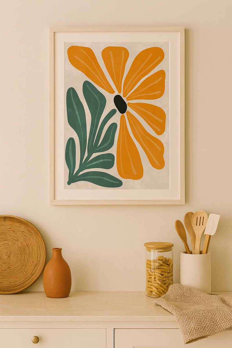 NateHartPrints's tweet image. Bold warmth meets retro charm 🌼
“Amber Bloom” – a modern abstract flower print blending golden tones, lush greens &amp;amp; vintage texture. Perfect for cozy, creative spaces.

👉 printsbynatehart.com/b/4k3ne

#FloralArt #AbstractDesign #BohoDecor #WallArt