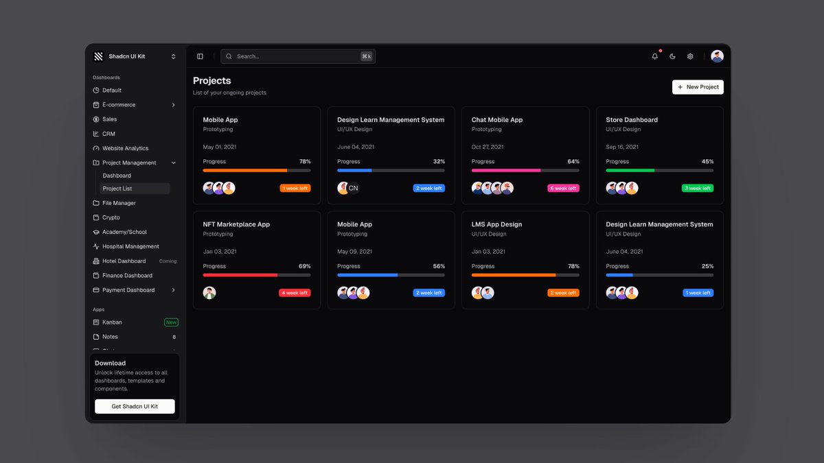 TobyBelhome's tweet image. The Projects page is now live. With shadcn/ui kit 🤓
The link is below ⤵️