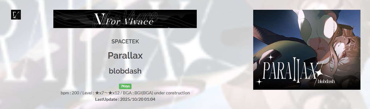 THE BMS OF FIGHTERS 21 - GO BACK 2 YOUR ROOTS -

A lost space traveler's voyage~

Team「V For Vivace」
blobdash - Parallax

Illust&amp;BGA <a href="/pomesthetic_art/">poms @ busy 🐝 + Doumini prep</a> 
BMS <a href="/arcaeayuri/">LEVenhuk | BOF21</a> 

#event_bof #BOF21 #G2

manbow.nothing.sh/event/event.cg…