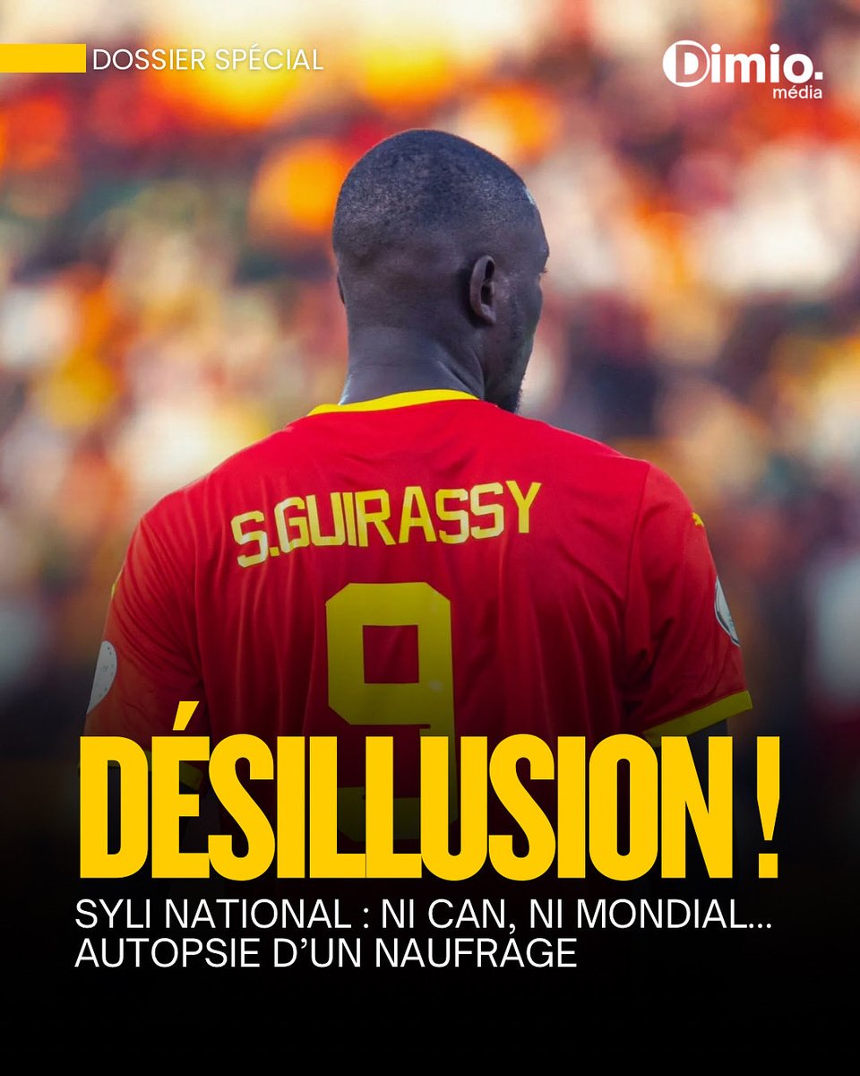 🇬🇳⚽️ DÉSILLUSION !!!
Ni #CAN2025 ni #Mondial2026 pour le #SyliNational. Comment une équipe pleine de talents individuels a-t-elle pu sombrer ainsi ? Retour sur un débâcle sportif et structurel.

🔗 À lire ici : dimiomedia.org/news/syli-nati…
#Guinee #WorldCup2026 #TotalEnergiesAFCON2025