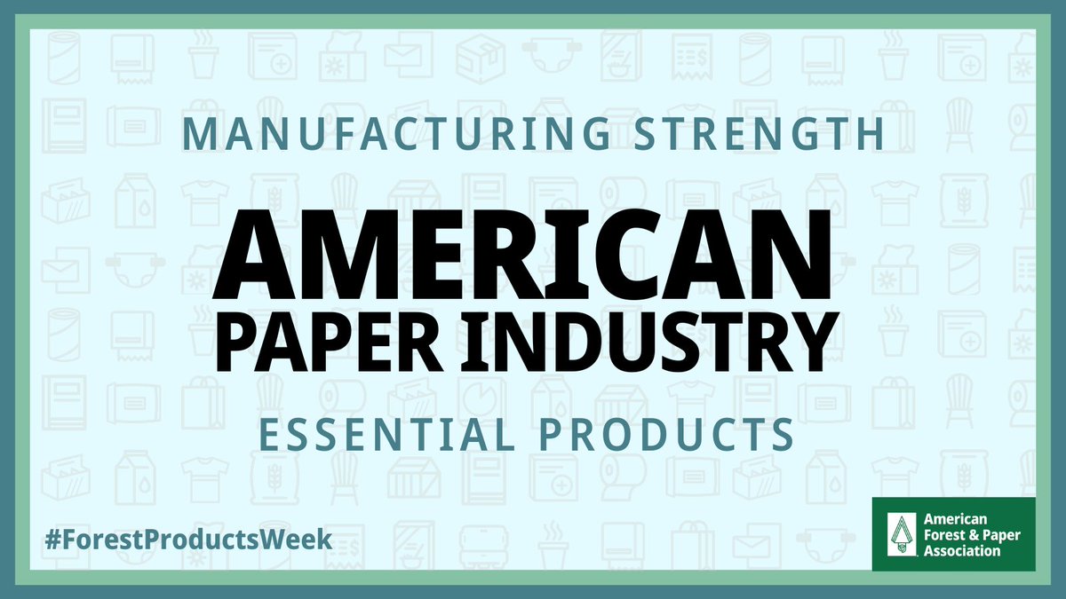 Paper products are everywhere—boxes, mail, toilet paper and even diapers. Essential products used every day across America. The forest products industry keeps life moving. #ForestProductsWeek bit.ly/3pGgkrs