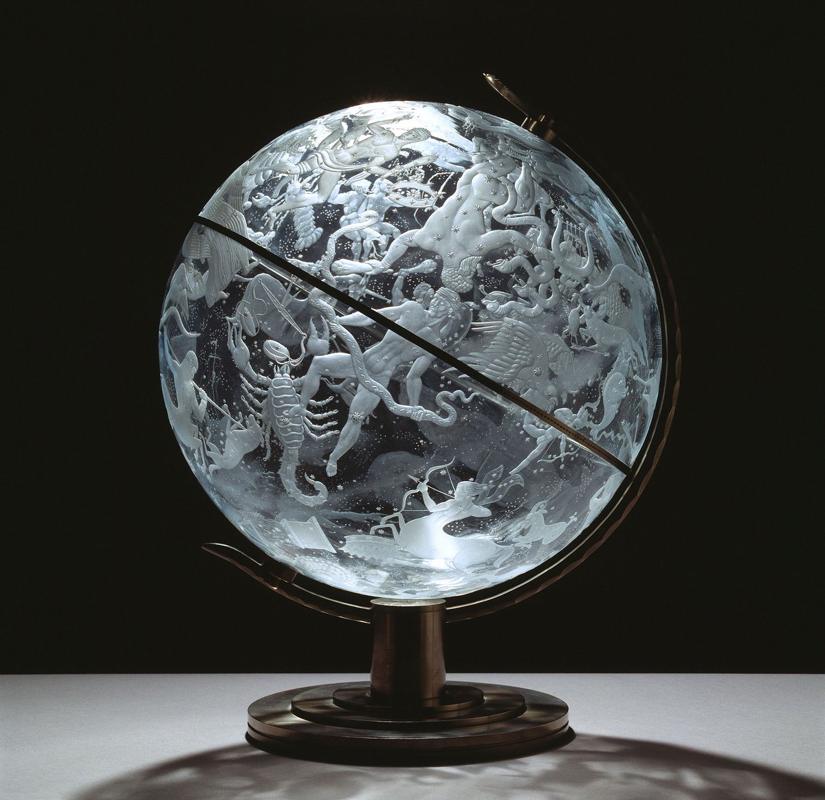 Celestial Glass Globe created by Swedish Sculptor Edward Hald, circa 1929.