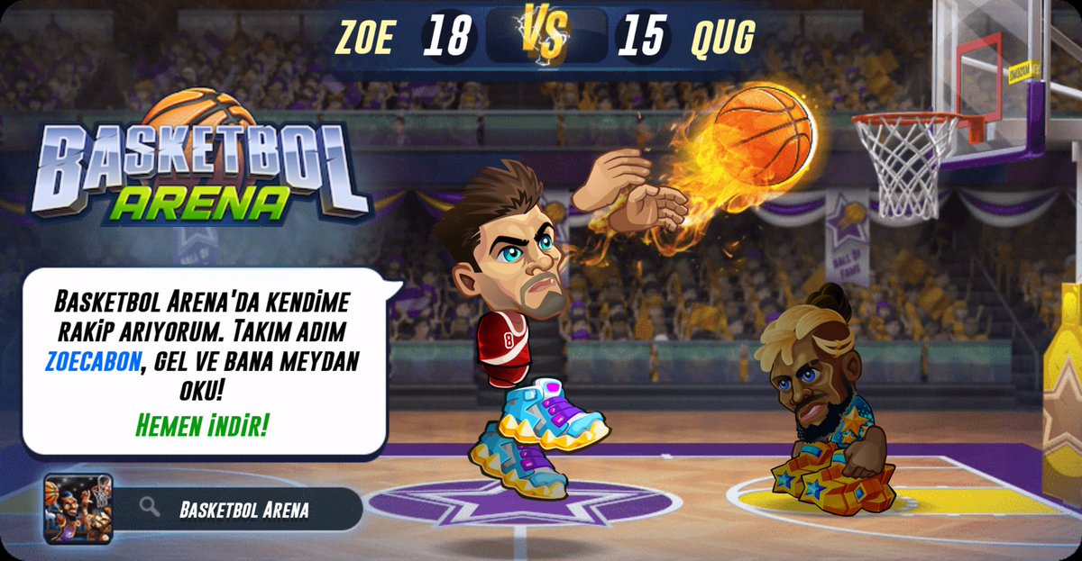 TanselSoylu's tweet photo. Basketbol Arena'da kendime rakip arıyorum. Takım adım zoecabon, gel ve bana meydan oku! Hemen indir!  #basketbolarena @basket_arena https://t.co/xpSay06kts