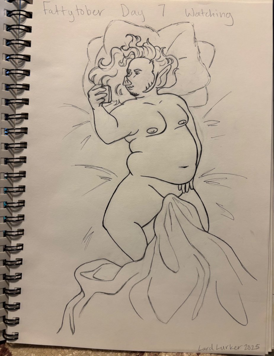 And just like us Everett spends his nights scrolling through gainer content of all kinds, watching men fatten themselves up to sizes he can only dream of! For now…
#Fattytober2025