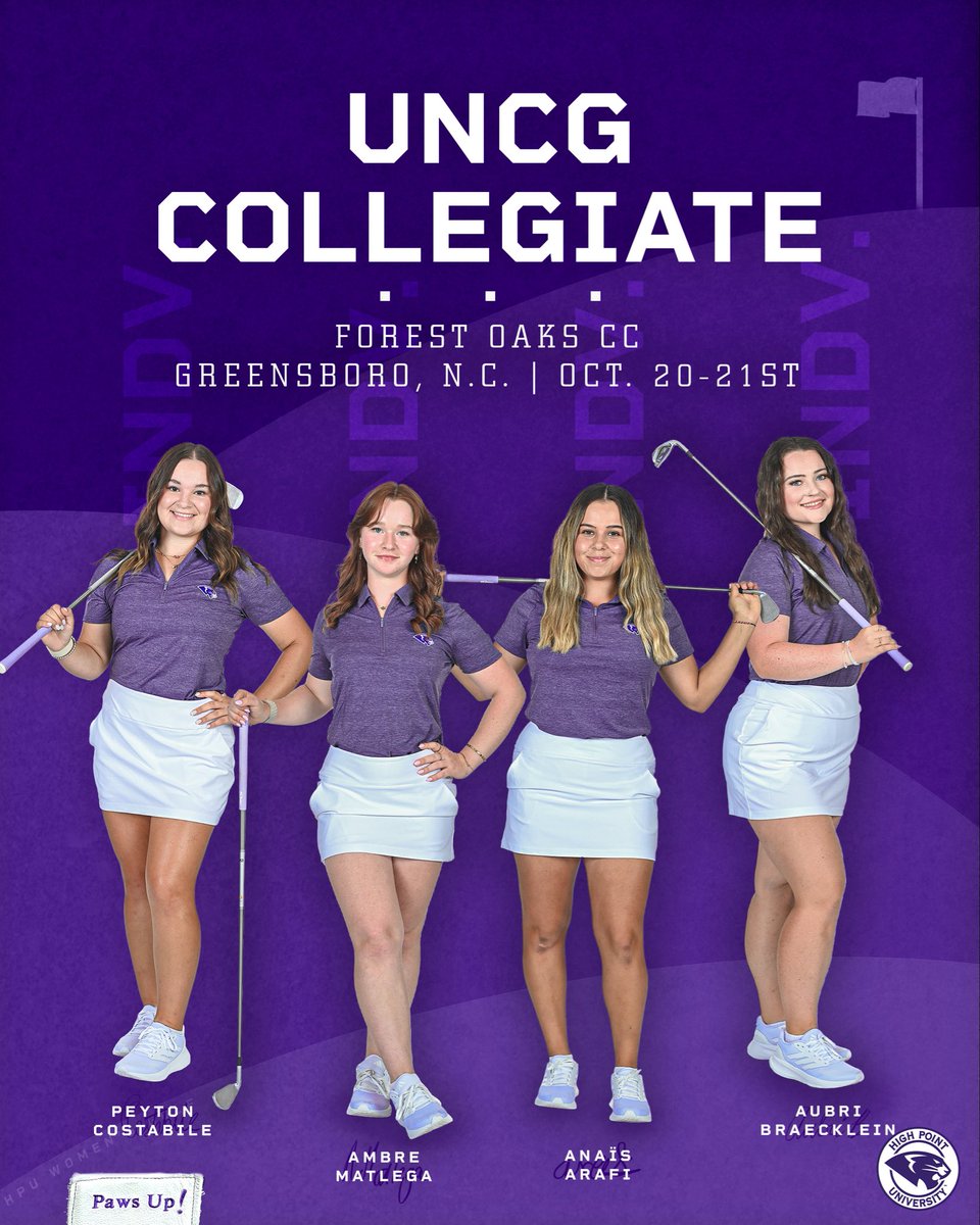 4️⃣ Panthers are competing at the UNCG Collegiate 🏌️‍♀️ 

🗓️ Oct. 20-21 
⛳️ Forest Oaks Country Club 
📍Greensboro, N.C. 
📊 <a href="/ClippdGolf/">Clippd</a> 

#GoHPU