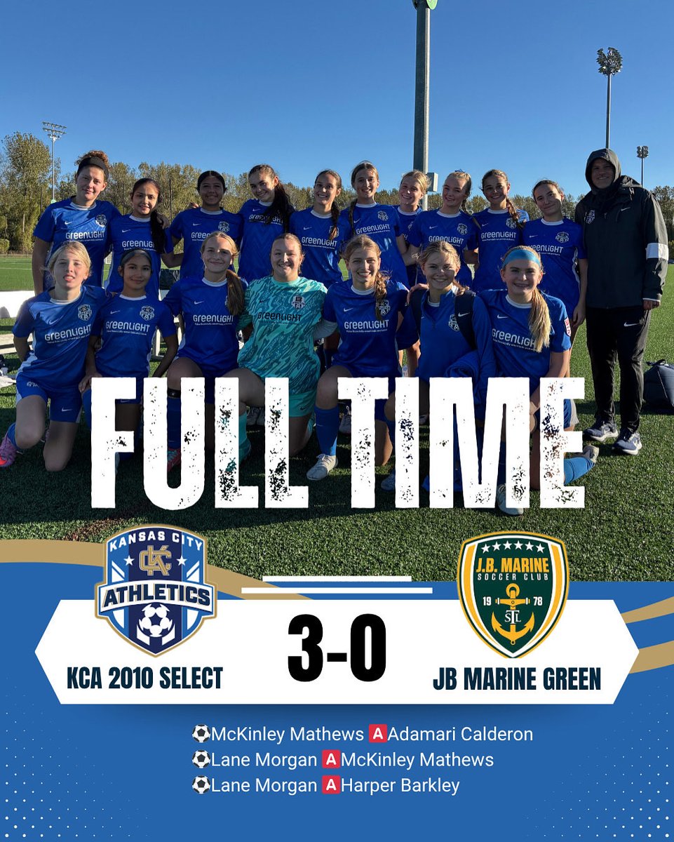 Punched our ticket to <a href="/MOyouthSoccer/">Missouri Youth ⚽️</a> Presidents Cup Semifinals in 2 weeks! 
Great weekend of soccer for the ladies! 

⚽️<a href="/MckinleyMathews/">McKinley Mathews</a> 🅰️Adamari Calderon
⚽️Lane Morgan 🅰️McKinley Mathews
⚽️Lane Morgan 🅰️Harper Barkley

<a href="/AthleticsKC/">KC Athletics Soccer Club</a> <a href="/ImYouthSoccer/">ECNL/GA/Recruiting/College Soccer</a> <a href="/MOSoccerGuy/">On The Pitch Podcast ⚽️🎙️</a>