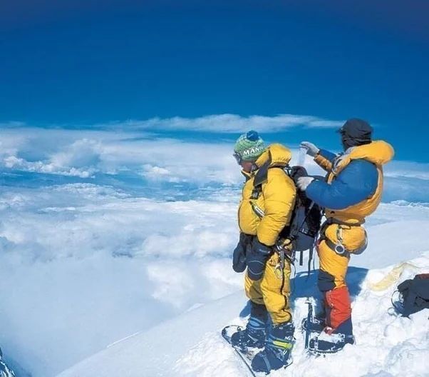 This is the last photo ever taken of Marco Siffredi, just before he attempted to snowboard down Mount Everest. 

On September 8, 2002, the French daredevil reached the 29,000-foot summit of Earth's highest point. Though critically exhausted from the climb and the high altitude,