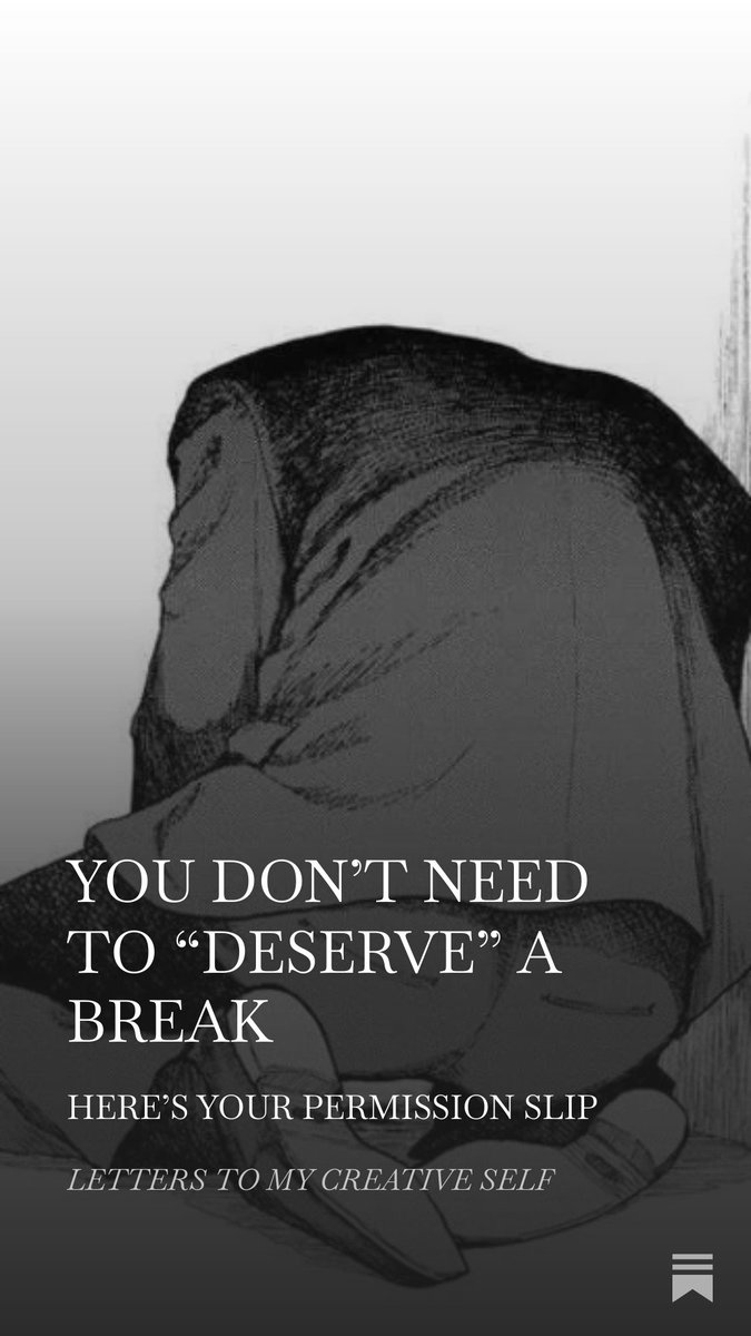 We toil for long hours chasing a dream, mulishly believing we need to somehow ‘earn’ our rest, that our bodies have to break down and cry “no more!” before we eventually relax...

open.substack.com/pub/letterstom…