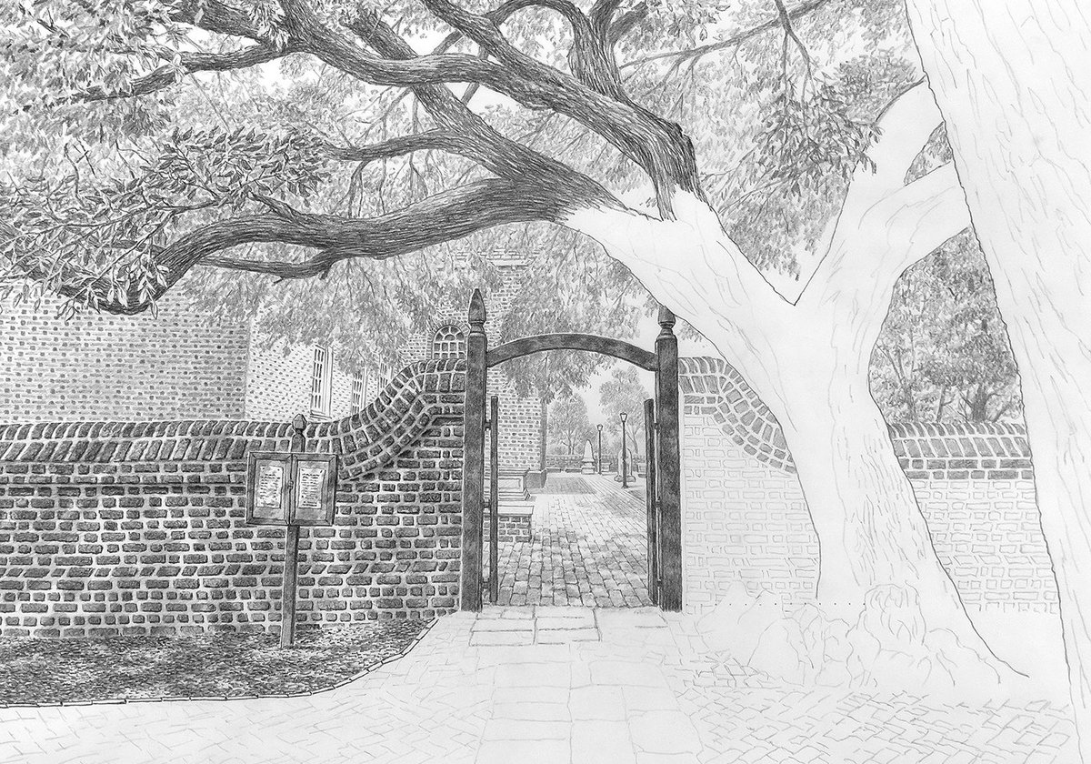 JamesNiehues's tweet photo. Iโm bringing Colonial Williamsburg to life with this graphite sketch. This 18th-century city was the thriving capital of Virginia, where the American Revolution took hold.
๐งฅโ
๐งฅโ
๐งฅโ
#AmericanLandscapes #AmericanHistory #VisitVA #LoveVA #ColonialWilliamsburg https://t.co/f7h8qYQDay