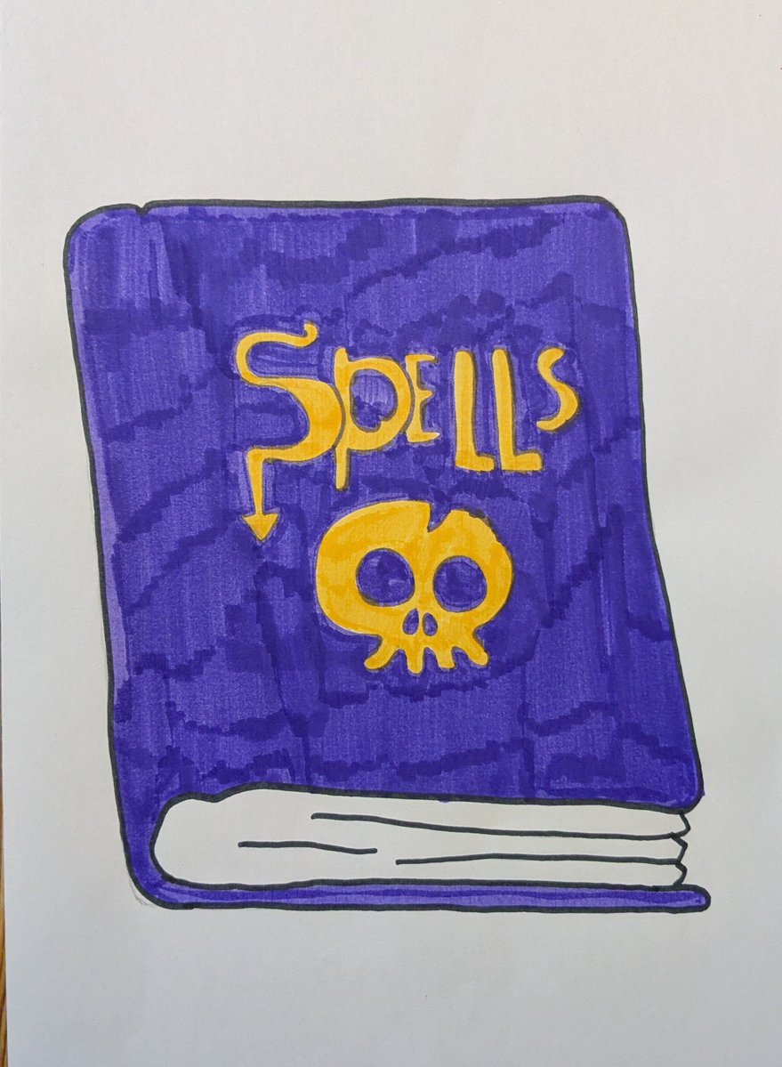 craigskeltonart's tweet image. #kickinthecreatives #creeptober spell book