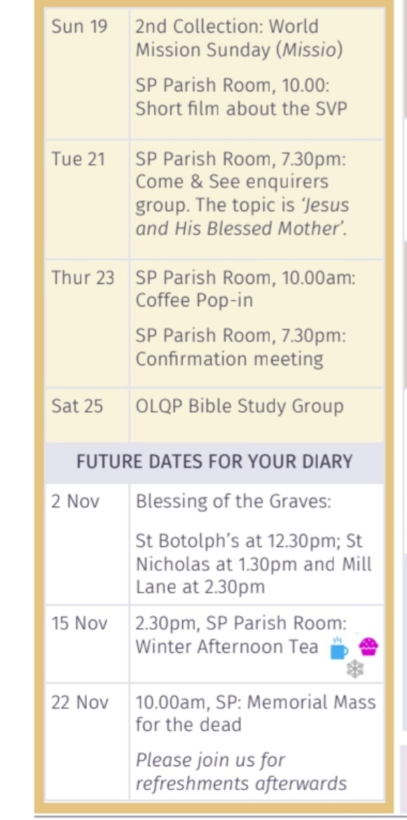 Whats on this week....and s few dates looking ahead....