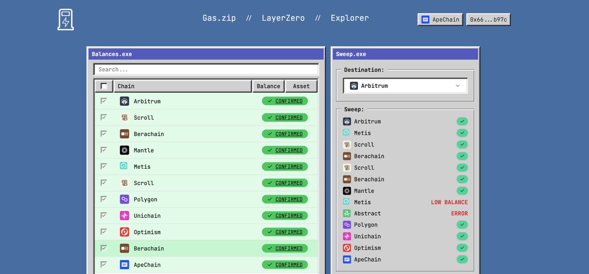 debinvest's tweet image. Nova função do gás zip salvou demais. 

Agora ele junta suas migalhas de todas as redes e tu escolhe para qual rede tu quer enviar tudo. 

Me economizou um rim aqui. 
Compartilhe com quem precise. 

Link: gas.zip/sweeper