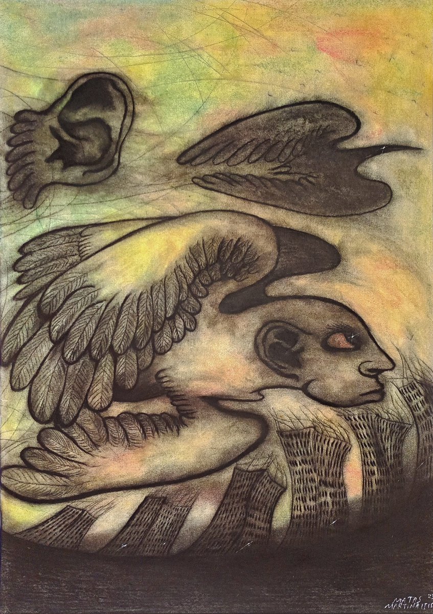 50x70cm (19.6x27.5inch), charcoal/pen/pastel on paper. Original is available on my ArtPal shop, link is in my bio.