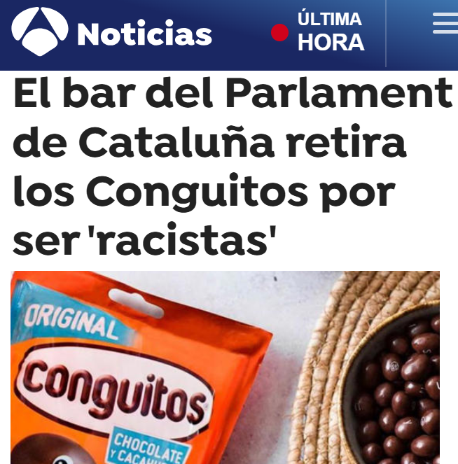 Se burlan de extremeños, andaluces y sus costumbres en TV3, te pueden llamar ñordo, colono o charnego, tratan a los castellanohablantes como ciudadanos sin derechos lingüísticos de quinta división pero lo que no pueden soportar porque es muy xenófobo es una bolsa de Conguitos.