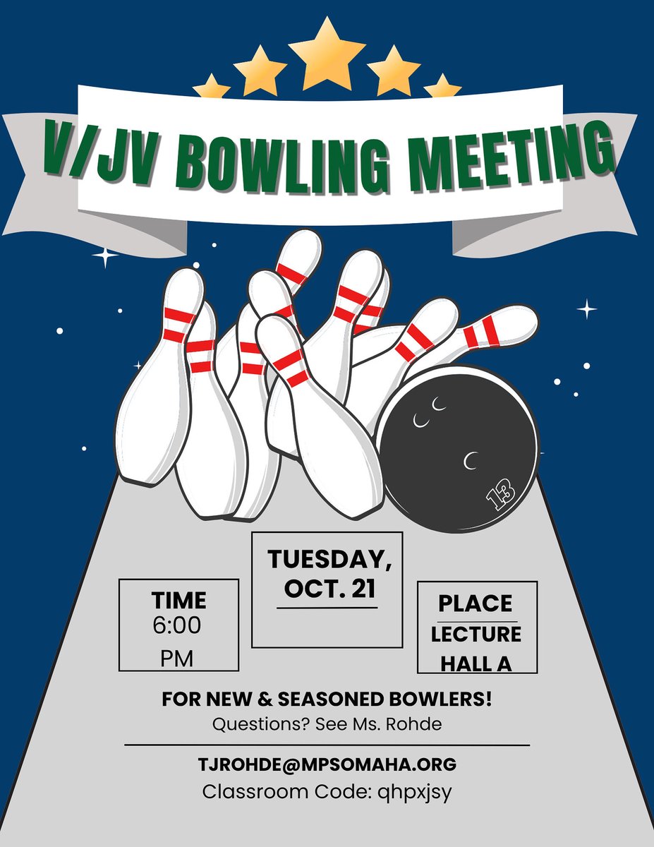 Looking for a fun team to join at MNHS?! Check out our V/JV Bowling team Tuesday at 6pm for information!! <a href="/MNHSActivities/">MNHS Activities</a> <a href="/MillardNorthHS/">Millard North HS</a>