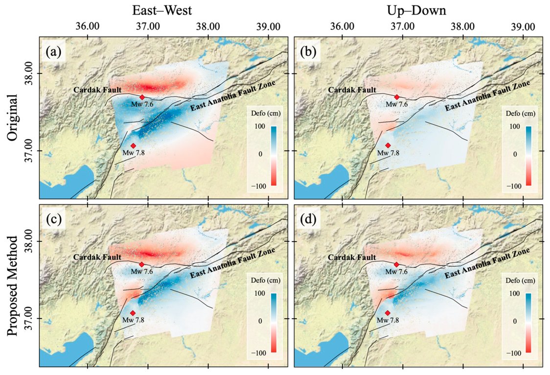RemoteSens_MDPI's tweet image. 👇👇 Accurate #Deformation Retrieval of the 2023 Turkey–Syria #Earthquakes Using Multi-Track #InSAR Data and a Spatio-Temporal #Correlation Analysis with the #ICA Method

✍️ Yuhao Liu et al.
🔗 brnw.ch/21wWKK9