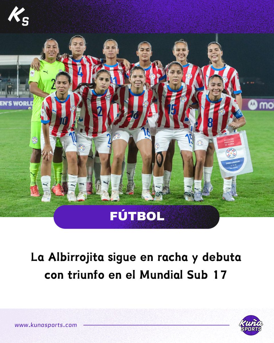 ¡Debut triunfal!🥳

🇵🇾Desde la derrota en la 4ª fecha del Sudamericano, Paraguay no volvió a sufrir derrotas y así se consagró campeón continental Sub 17.

😎Hoy esa racha positiva sumó otro triunfo más, pero esta vez nada menos que en el Mundial Marruecos 2025.

#KuñaSports💜