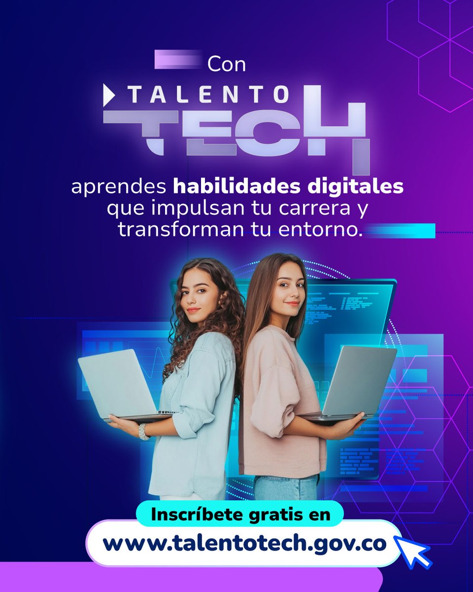 CarinaMurciaY's tweet image. Cada vez más jóvenes se forman para los trabajos del futuro.
Con #TalentoTECH, aprendes, te certificas y te conectas con oportunidades reales de empleo digno y digital.
El talento colombiano está listo para liderar la transformación.
👉 talentotech.gov.co…