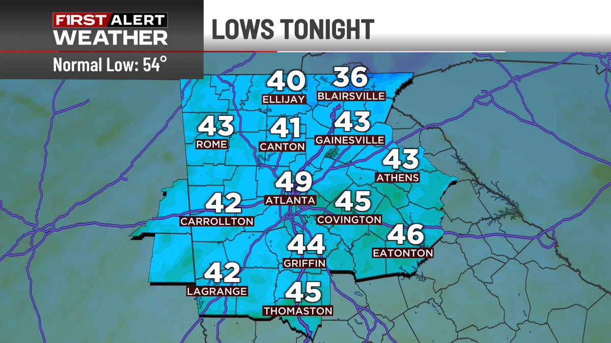 Monday morning will be the coldest in over 6 months! <a href="/ATLNewsFirst/">Atlanta News First</a>