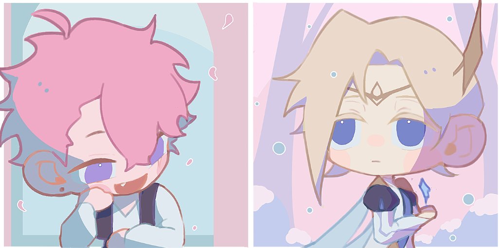 pyururen's tweet photo. [OC] 
Pastel chibis doodles for my kids 🫶 https://t.co/Rc2riO7FZZ