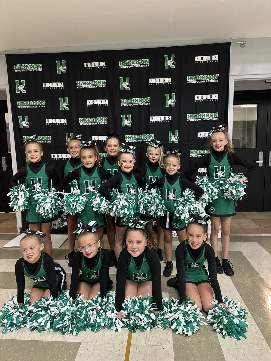 Another one 🥇so proud of these girls!! Their hard work and long hours in the gym are paying off! This time the W came on our home turf 💚 thank you to everyone who came out to support our girls! <a href="/Harrison_BSBL/">Coach Toerner</a> <a href="/WhhhsC/">Harrison High School Cheerleading</a>