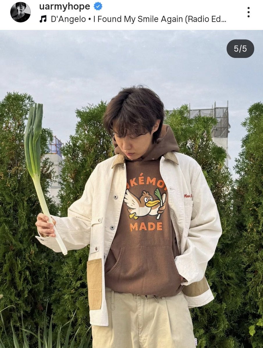 stayalivejksg's tweet image. INCLUSO EL RECIENTE POST DE J-HOPE EN INSTAGRAM FUE UN SPOILER DE LA COLABORACIÓN CON LE SSERAFIM????? DIOS, NO CONECTAMOS NI UNA 😭 

cómo le conocen a lo que está sosteniendo? Yo como cebolla china