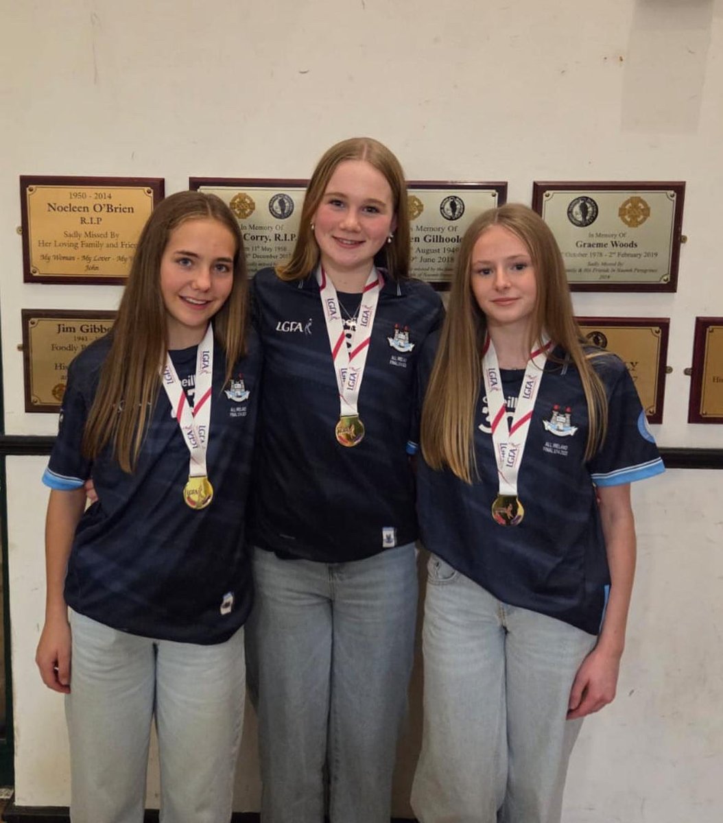 Congrats to Saoirse &amp; Caoimhe who were presented with their U14 Leinster Gold &amp; All Ireland medals on Friday night 👏👏

Saoirse and Caoimhe were joined by their St Peters teammate Ellen Stafford. 

Congrats to the Girls on a wonderful achievement 💚💛#SmallVillageBigDreams