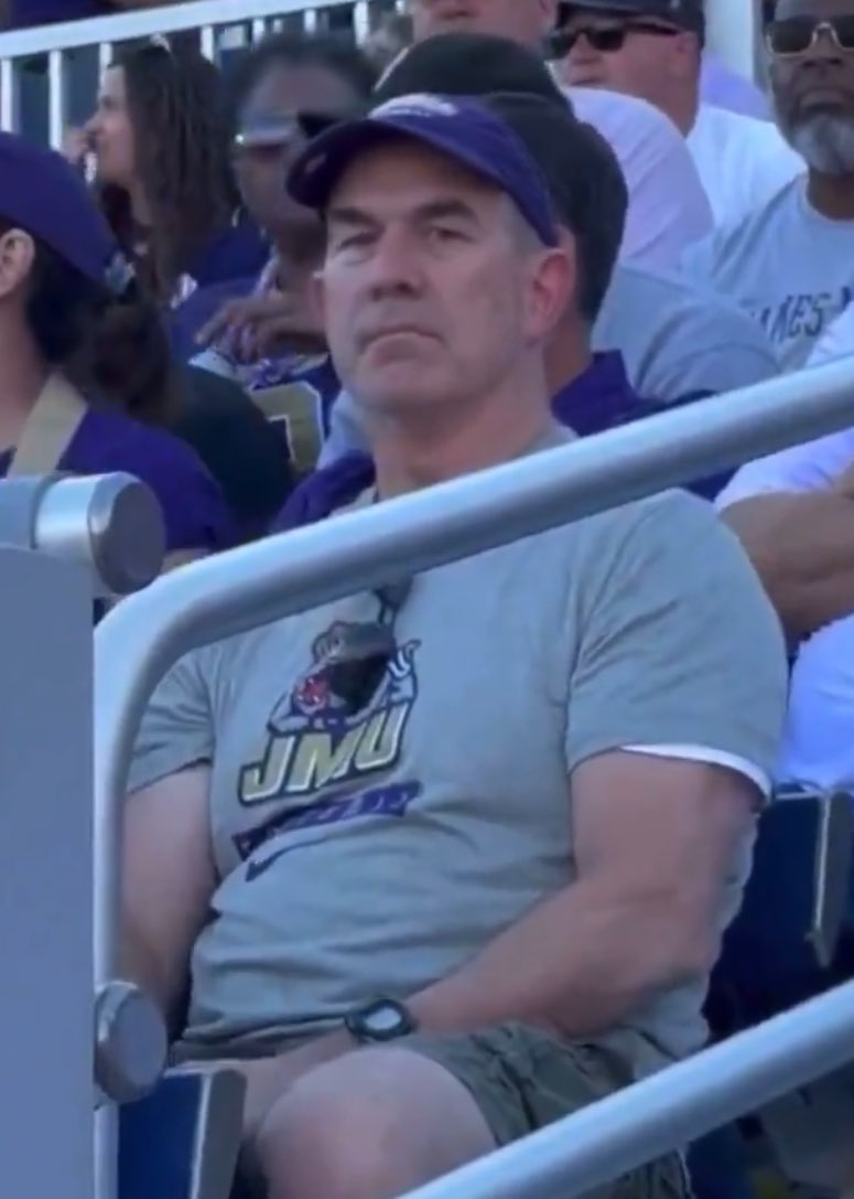 Bad news for <a href="/JMU/">JMU</a> … the racist Scott Pogorelc was at the football game last night yelling slurs at Winsome Sears….

… Because his son transferred to <a href="/JMUFootball/">JMU Football</a> THIS YEAR and is a red shirt Senior.