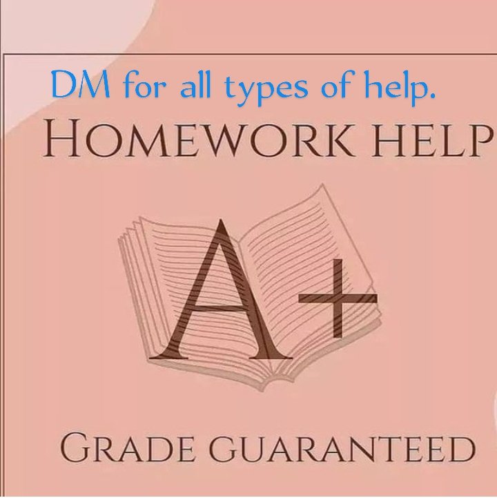 elite_Writers_'s tweet image. Feeling stuck with your assignments;
✓Spring class
✓Essay due
✓Math
✓Dissertation
✓programming
✓Coding
✓Pay Paper...
✓Homework...
✓Online Classes
✓Assignment.
✓javascript...
✓Statistics
✓Accounting
✓finance