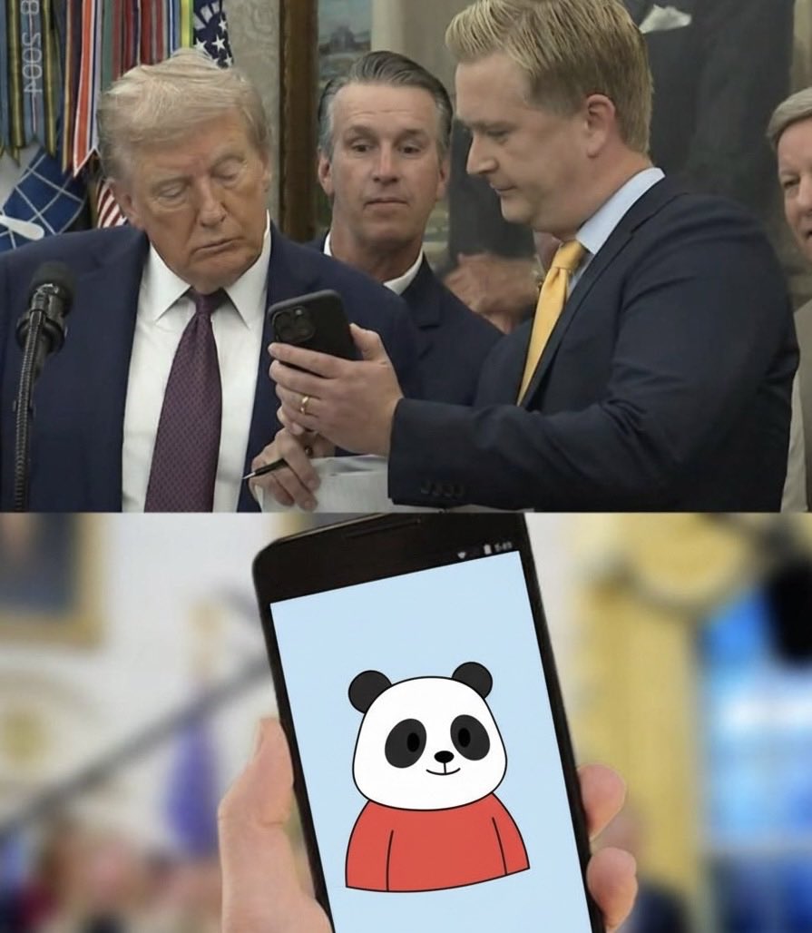 Pandupandas's tweet image. Heej Trump, checkout this gem on Solana, its Pandu Pandas!

Trump: That looks like a gem... the best gem, believe me. Tremendous potential!