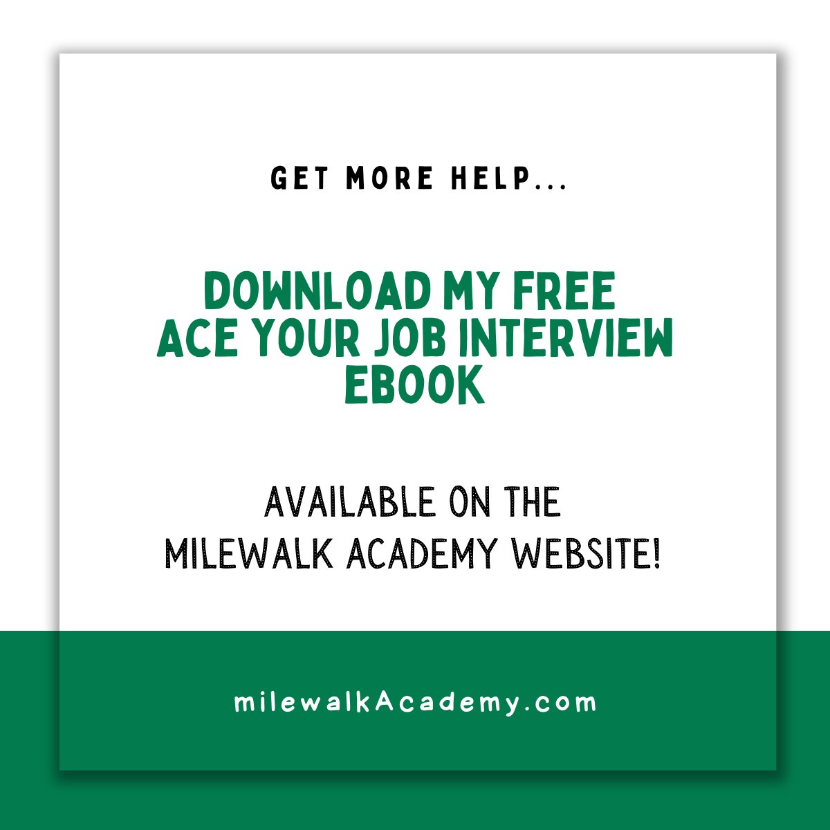arlacivita's tweet image. Learn more details on the best way to answer "Why do you want to join our company?" inside my free Ace Your Job Interview download.
Available here on the milewalk Academy website! zurl.co/qoIkM
#jobinterview #interviewquestionsandanswers #interviewingtips