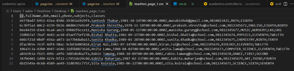 n3stxdev's tweet photo. #LUD22 Today I learned how to add a client-side CSV export and implemented it in the admin UI to Export Students &amp; Teachers lists as CSV.
#LearningUtsav2025 #FestivalOfLearning #microservices @learning_utsav https://t.co/w8BLb8NAPG