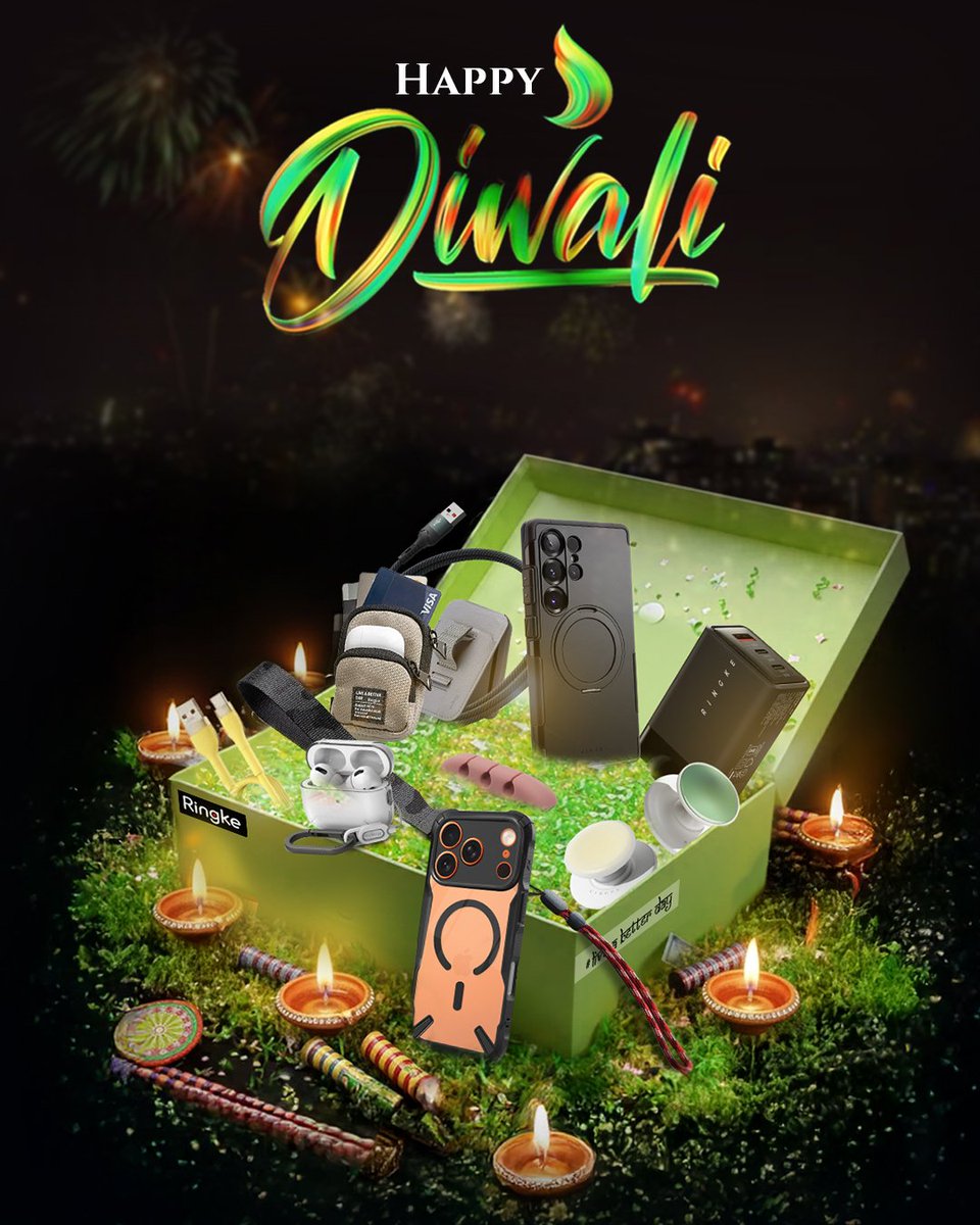 ringkeindia's tweet image. Wishing you all a sparkling and safe Diwali!
May your life shine as bright as the diyas and your moments be filled with joy and light.

💫 Happy Diwali from Team Ringke!

#HappyDiwali #TeamRingke #RingkeIndia #FestivalOfLights
