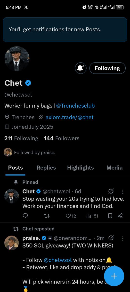 Amjxxt_'s tweet photo. @onerandomguyyyy @chetwsol Always turning up and showing support on your page Giveaway or not 
Liked✅
Retweeted ✅
Sol addy 
9EE7n4FG1Ga2HVVfYtNpX5u1XxvWXk3uYDfHURLNh6MX https://t.co/xCubhw7QGD